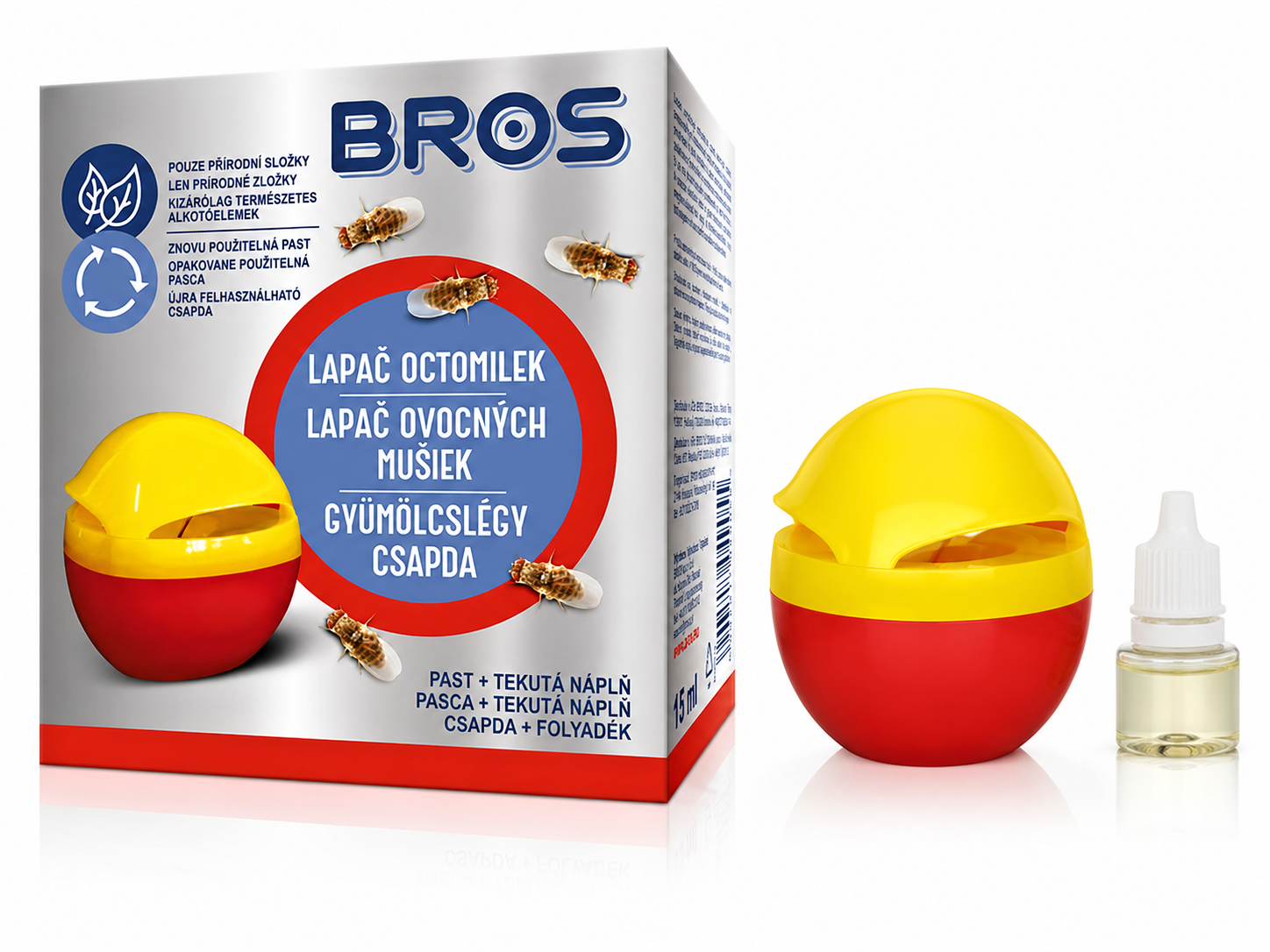 Bros Lapač octomilek – past + tekutá náplň 15 ml